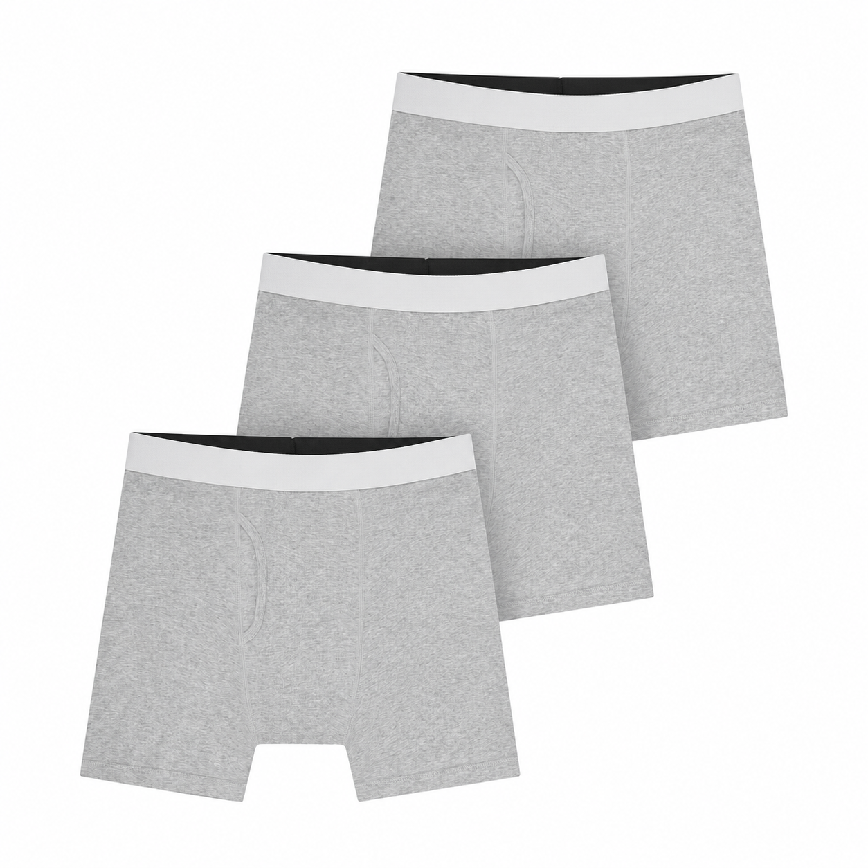Cotton-Stretch Boxer Briefs — 3 Pack — Grey · 39