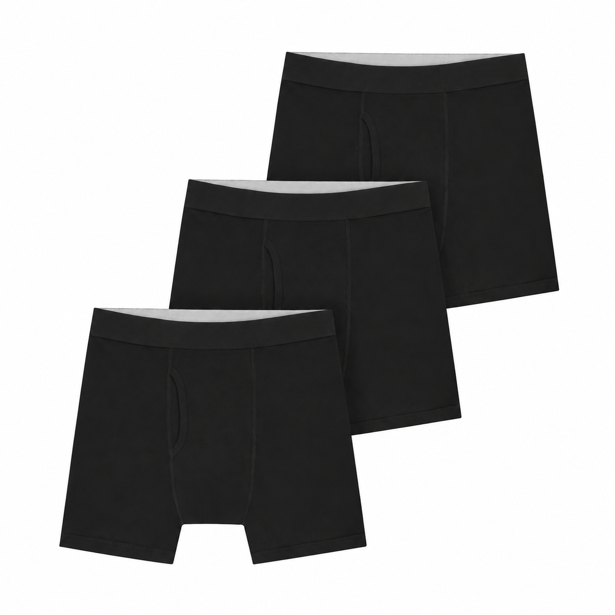Cotton-Stretch Boxer Briefs — 3 Pack — Black · 40