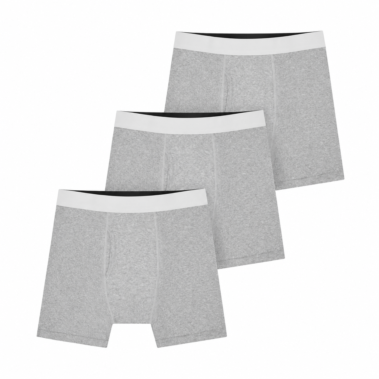 Cotton-Stretch Boxer Briefs — 3 Pack — Grey · 42