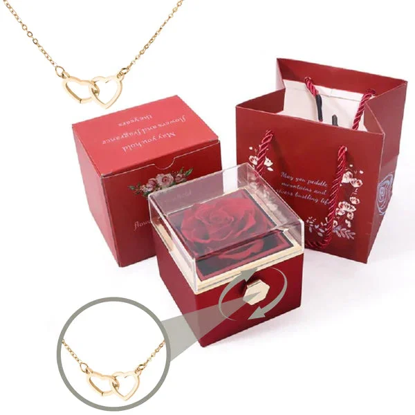 Eternal Rose Box - Colier personalizat gravat