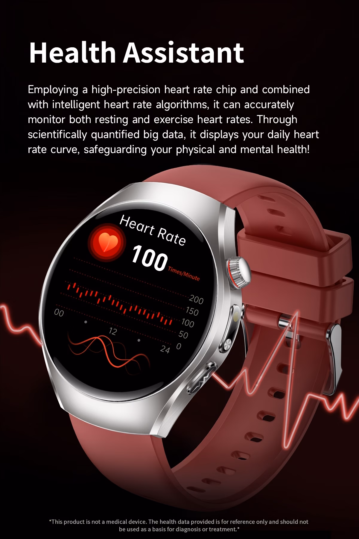 2026     watch 1 43 inch high definition full   supports wireless calls voice   one click sos for help 100 sports   remote monitoring fitness tracking suitable for   phones and for iphone Product details 15