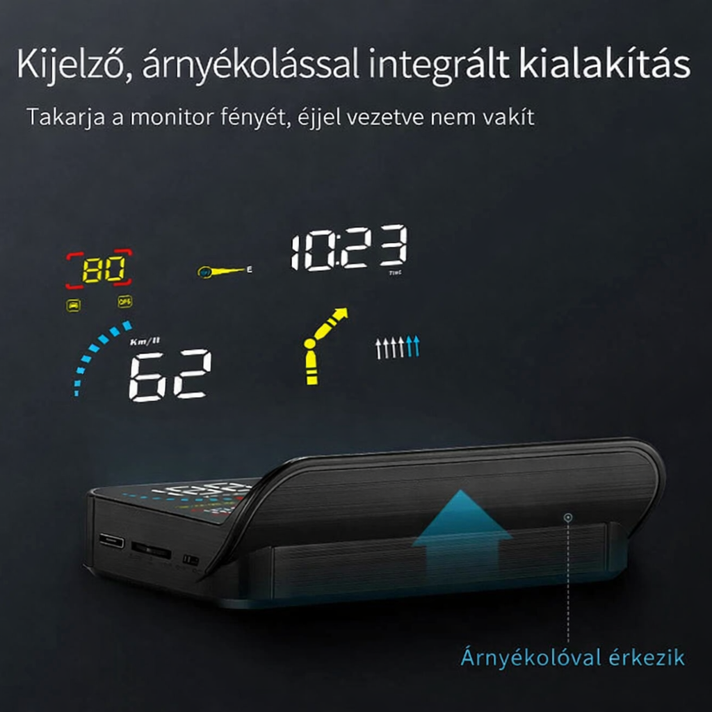Head-up kijelzős projektor autószinkronizációs sebességmérő univerzális HUD GPS navigáció OBD