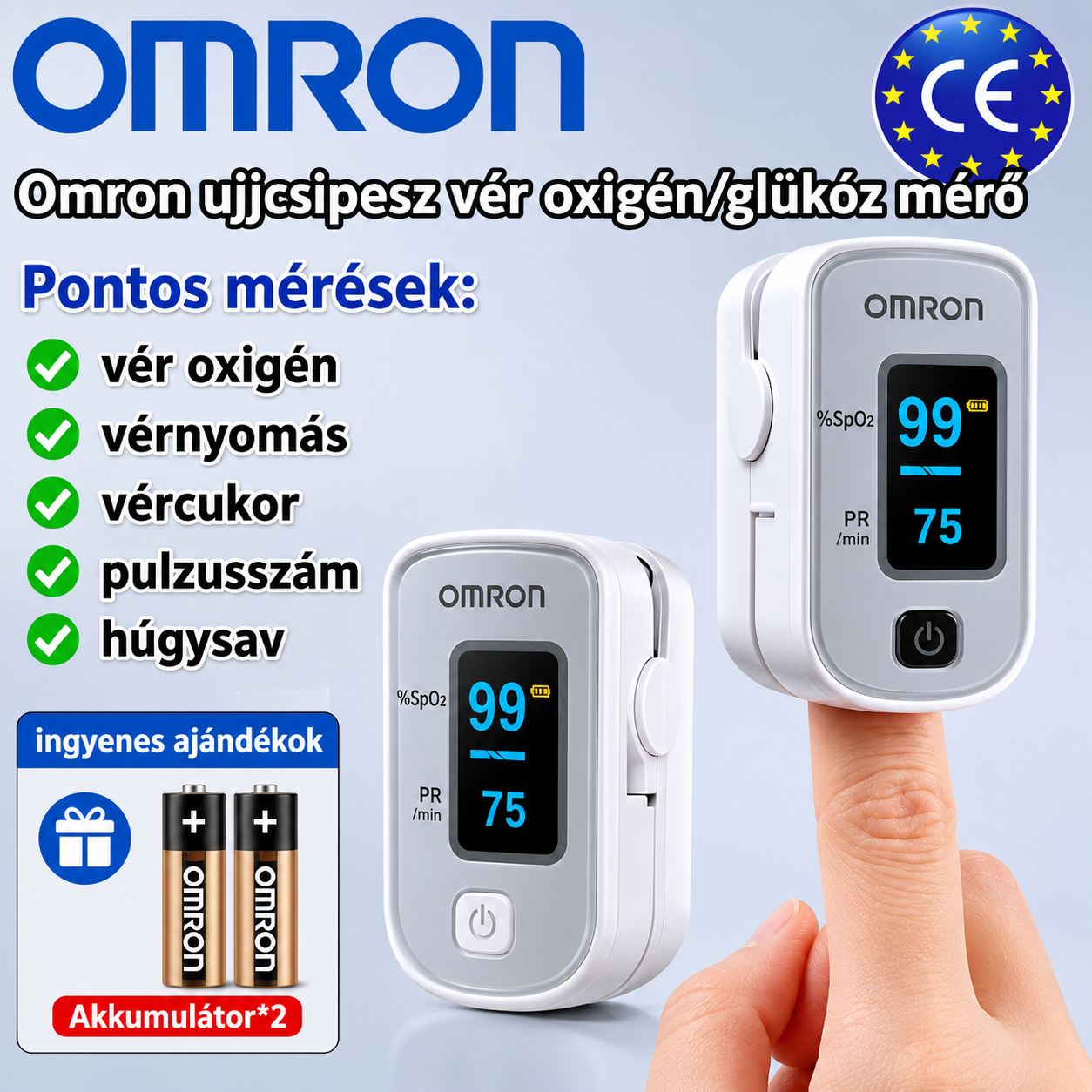 🔥🔥Omron fájdalommentes glükométer👨‍⚕️ hordozható és egyszerű használat