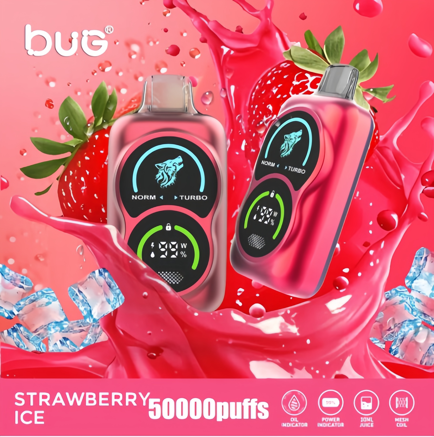 Bug 50000 – nagy teljesítményű vape, akár 50 000 slukkal