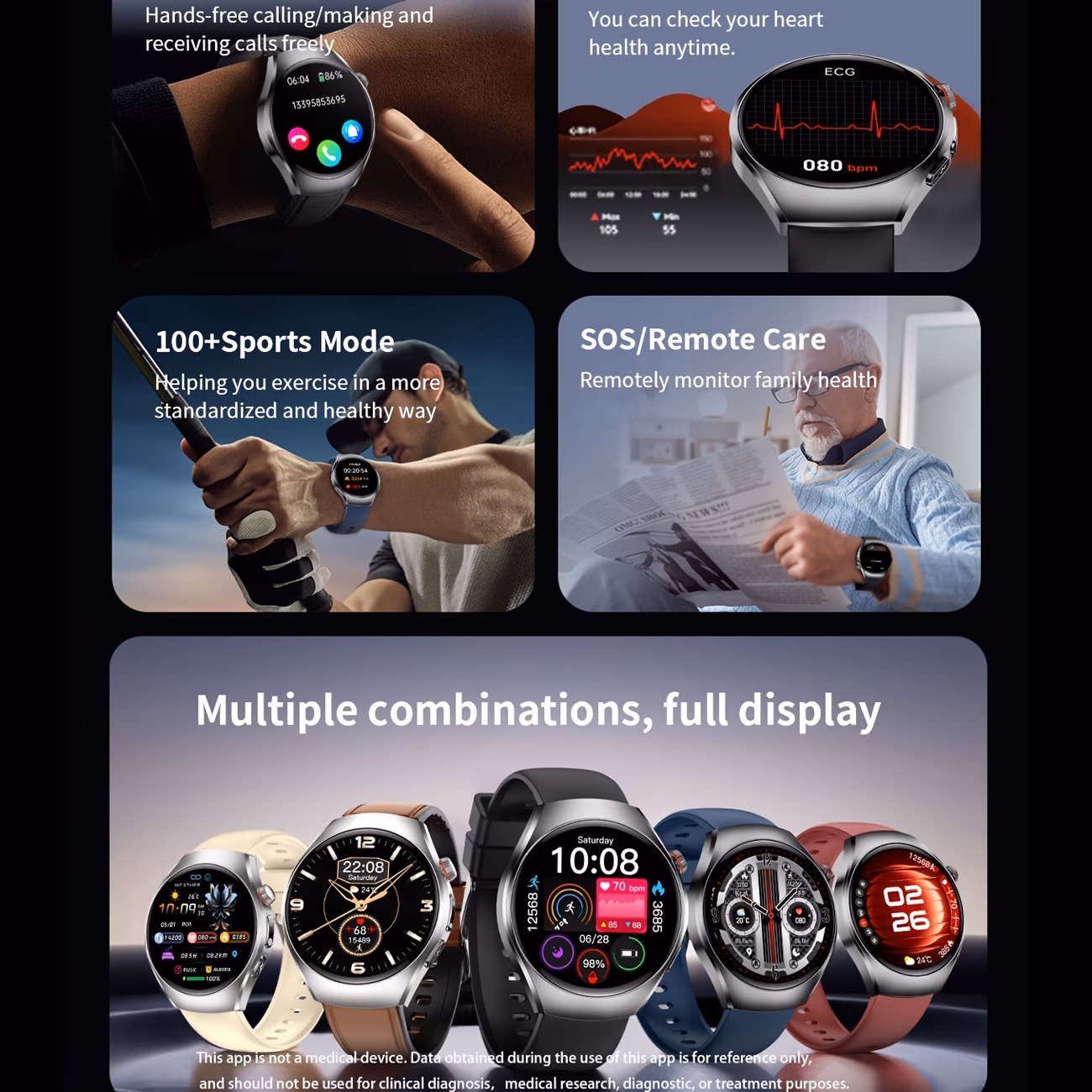 2026     watch 1 43 inch high definition full   supports wireless calls voice   one click sos for help 100 sports   remote monitoring fitness tracking suitable for   phones and for iphone Product details 2