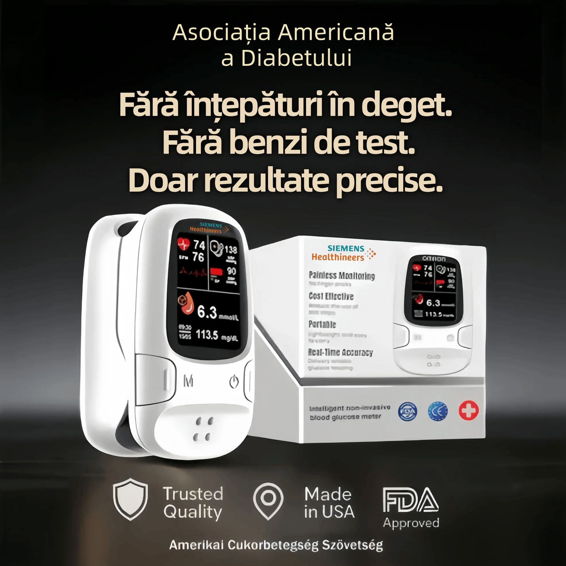 Siemens™ prezintă noul glucometru inteligent, neinvaziv, pentru glucoză în sânge 🔥Fabricat în SUA🔥
