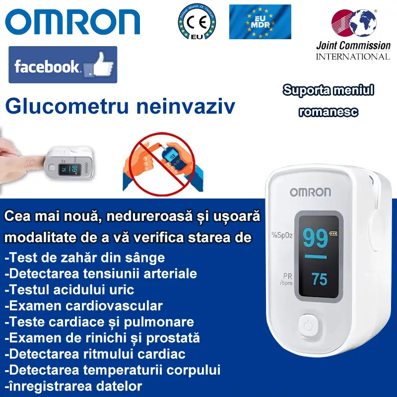 ✨Timp limitat 50% reducere [Importat din Japonia] 👨‍⚕️ Glucometru neinvaziv Omron de înaltă precizie