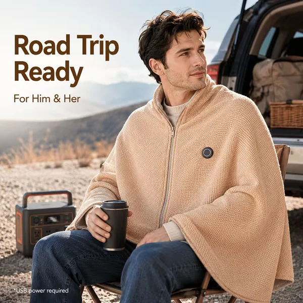 🔥 Christmas Sale — 60% OFF! ❄️ Stay Warm All Winter — Portable Electric Heated Blanket Shawl