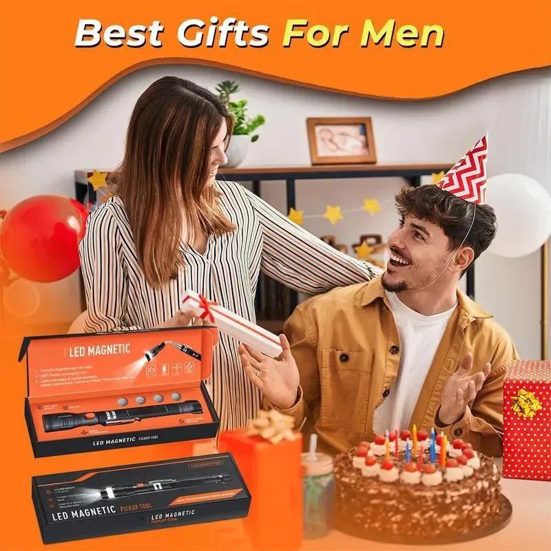 ✨Extendable Magnetic Pickup Tools - Telescoping Magnet with LED Flashlight