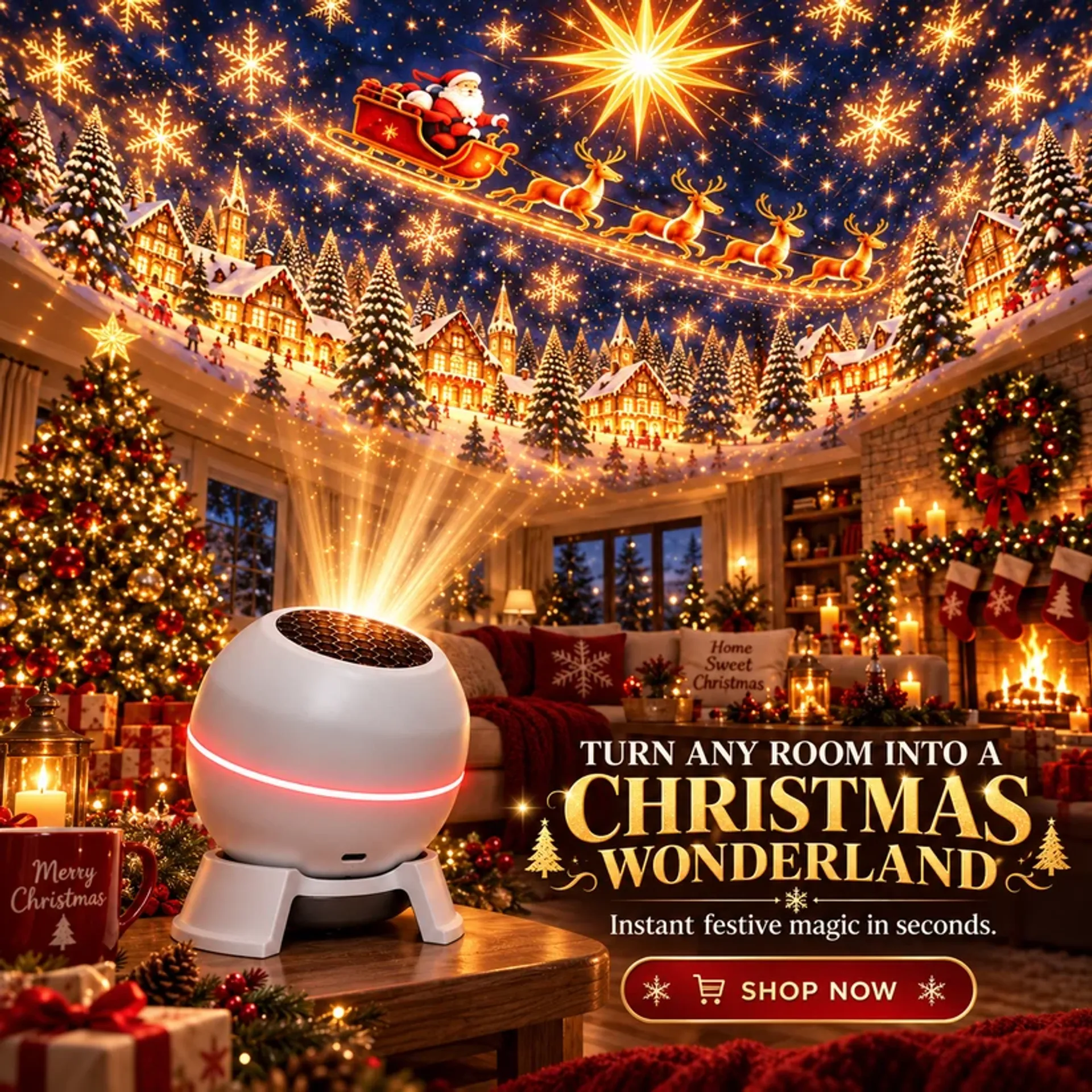 🎅🎄 Turn Any Room Into a Christmas Wonderland – Holiday Projection Night Light