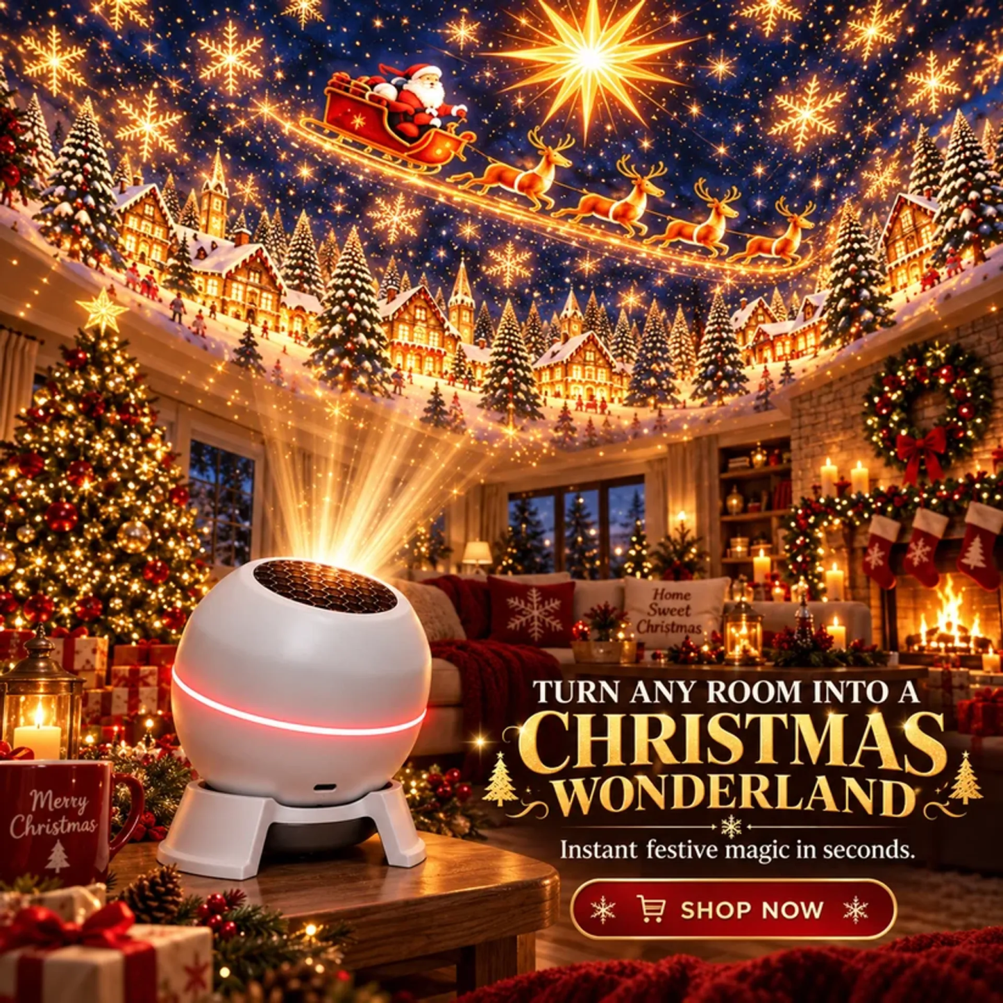 🎅🎄 Turn Any Room Into a Christmas Wonderland – Holiday Projection Night Light