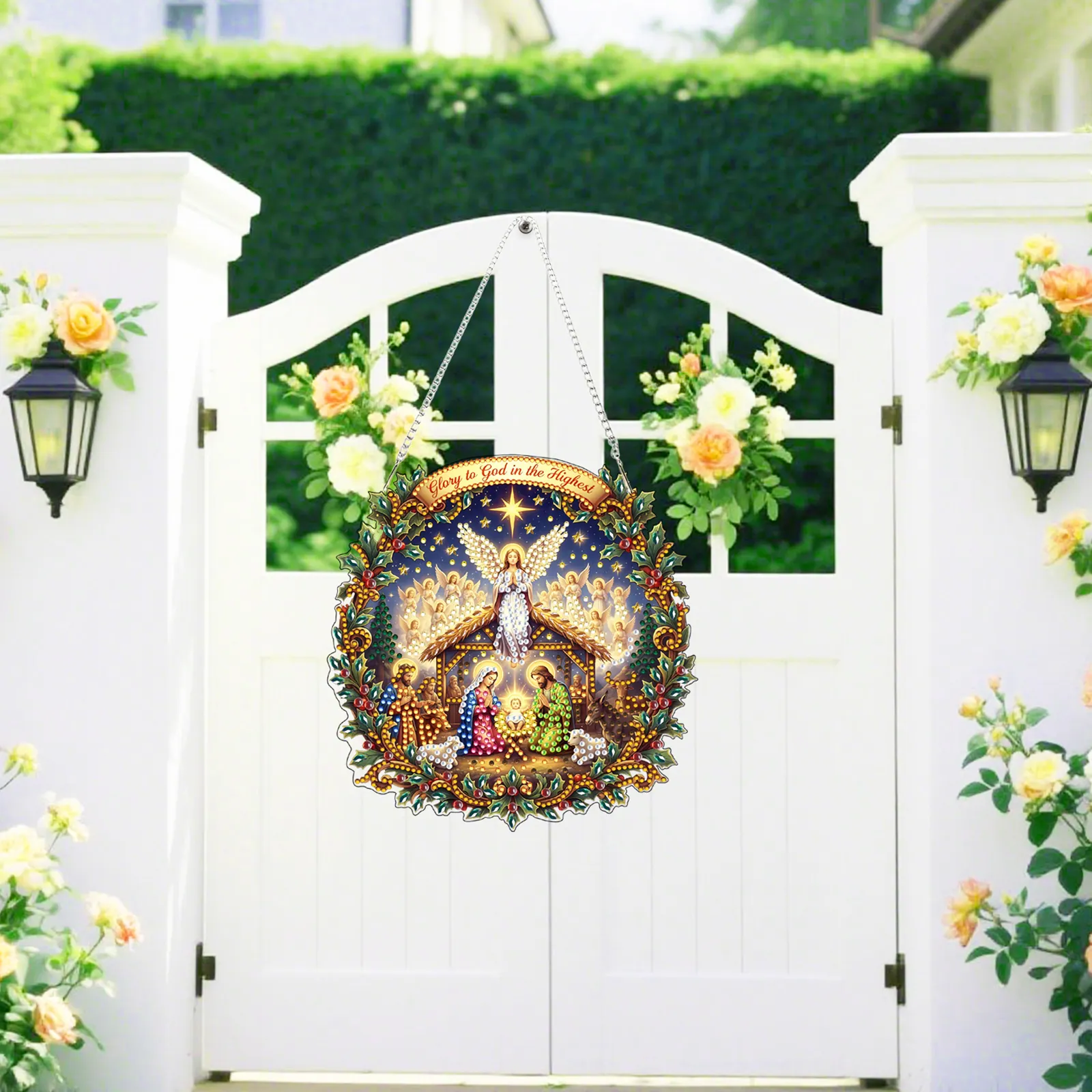 DIY Nativity Scene Diamond Painting Pendant(Single-Sided)