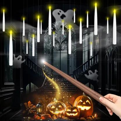 Floating LED Candles with Magic Wand Remote – Create a Magical Haunted Atmosphere in Seconds