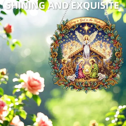 DIY Nativity Scene Diamond Painting Pendant(Single-Sided)