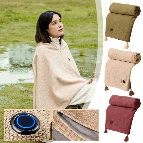 🔥 Christmas Sale — 60% OFF! ❄️ Stay Warm All Winter — Portable Electric Heated Blanket Shawl
