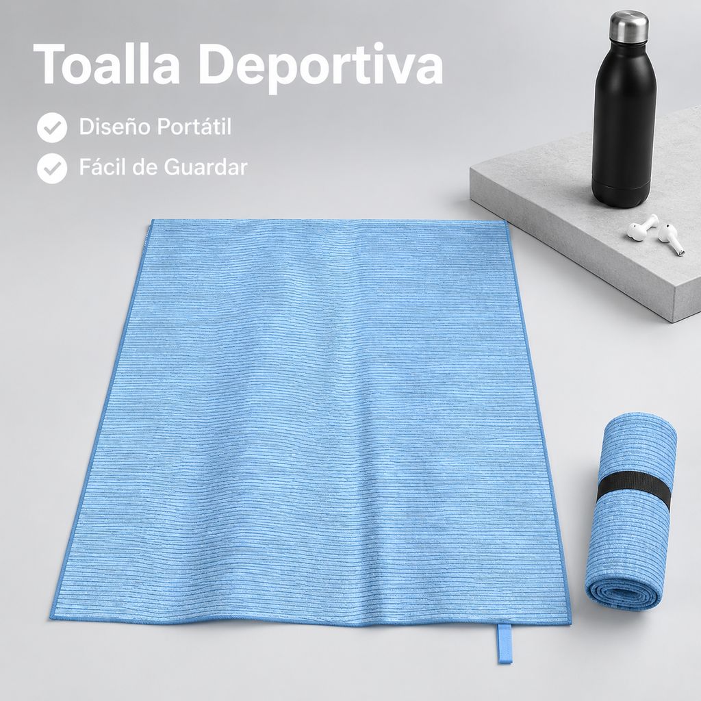 Toalla deportiva de secado rápido tipo Decathlon, absorbente para sudor