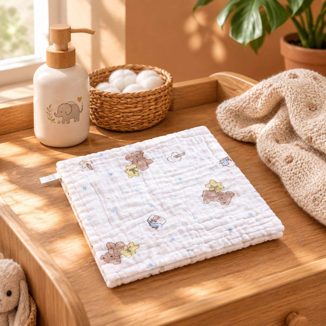 Toalla cuadrada de gasa de seis capas especial para bebés