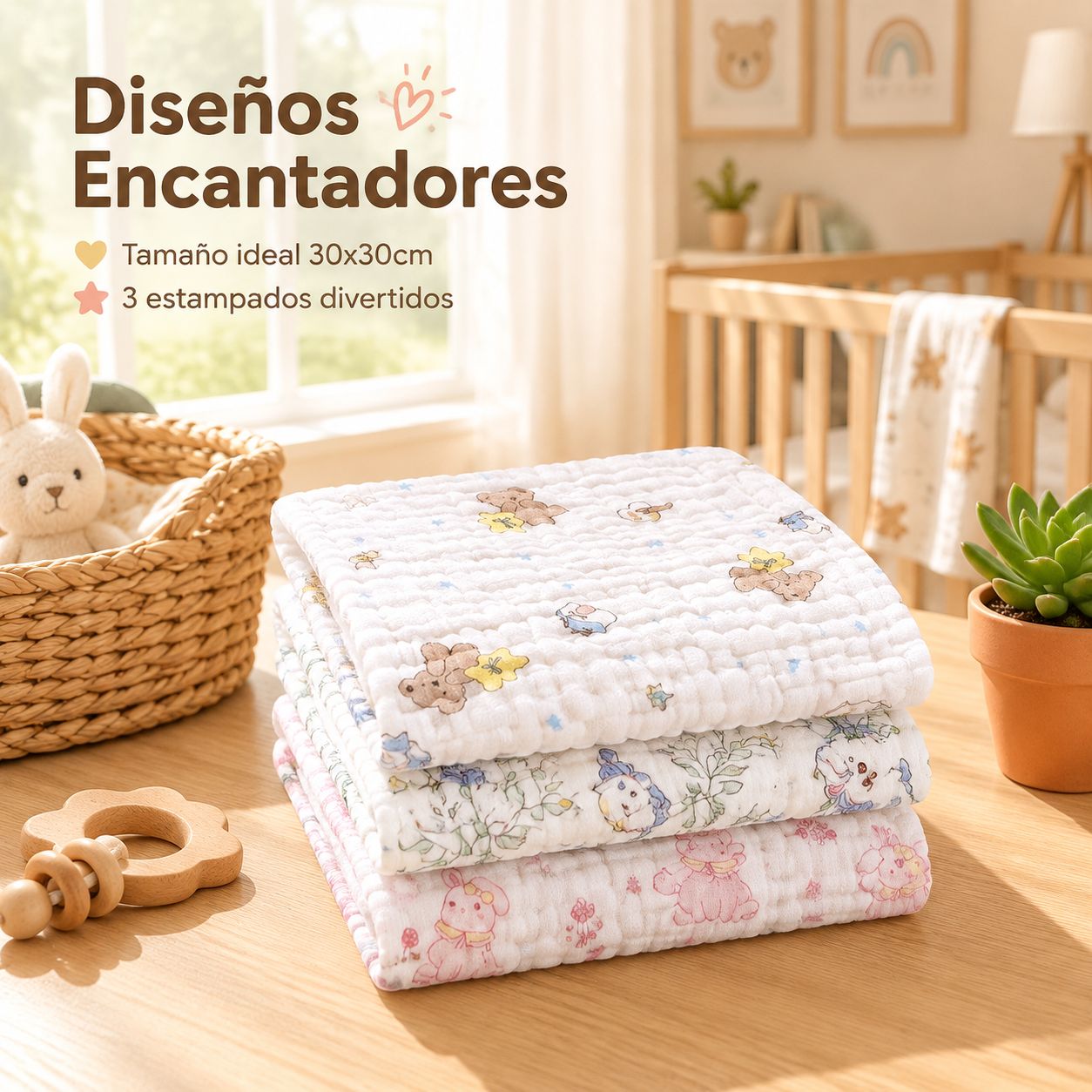 Toalla cuadrada de gasa de seis capas especial para bebés