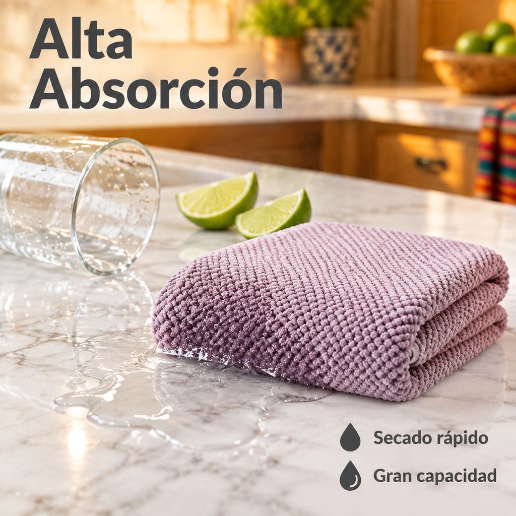 Toalla súper absorbente que no suelta pelusa