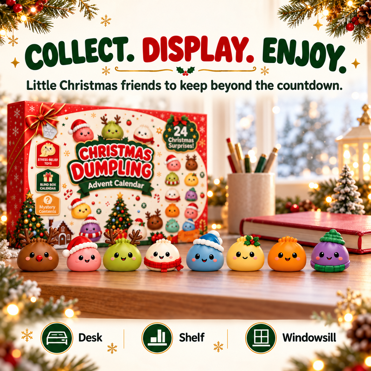 🎅Christmas Squishy Dumpling Mystery Countdown Box🎁