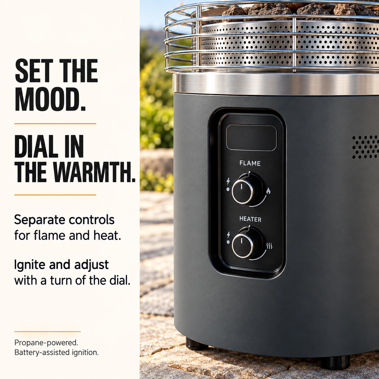 360° Outdoor Patio Heater & Fire Pit Combo with Protective Top Cover
