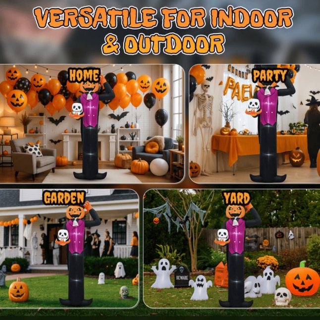 Pumpkin Man Halloween inflatable details
