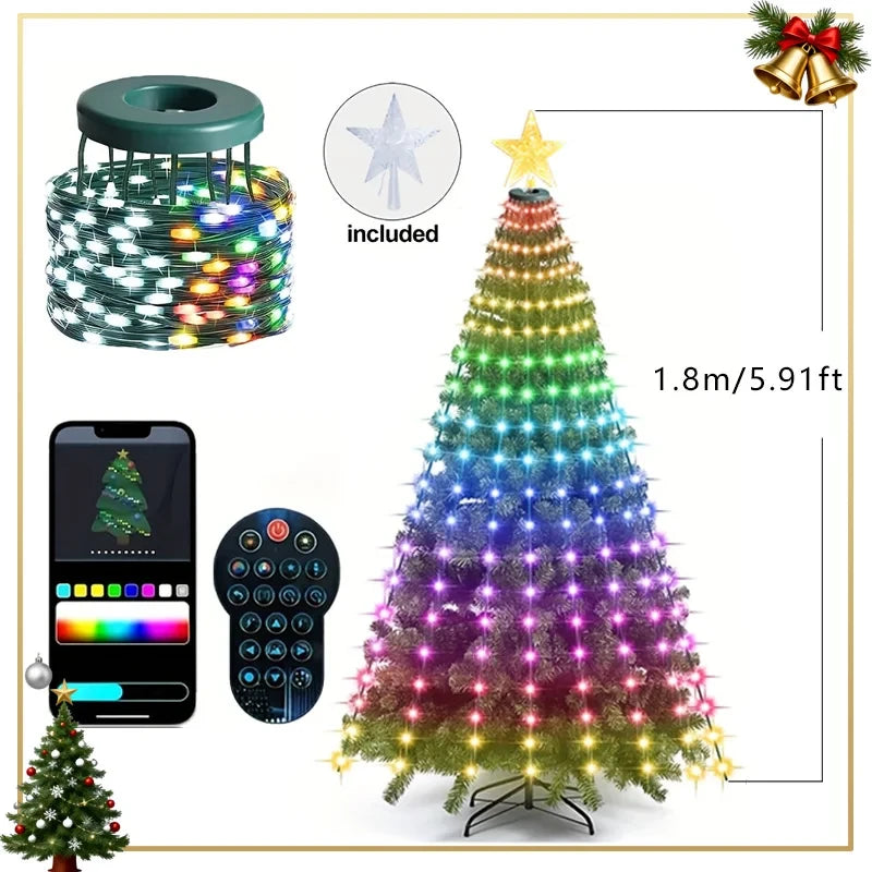 Smart LED Christmas Tree Lights 2.1m-400leds Us Plug