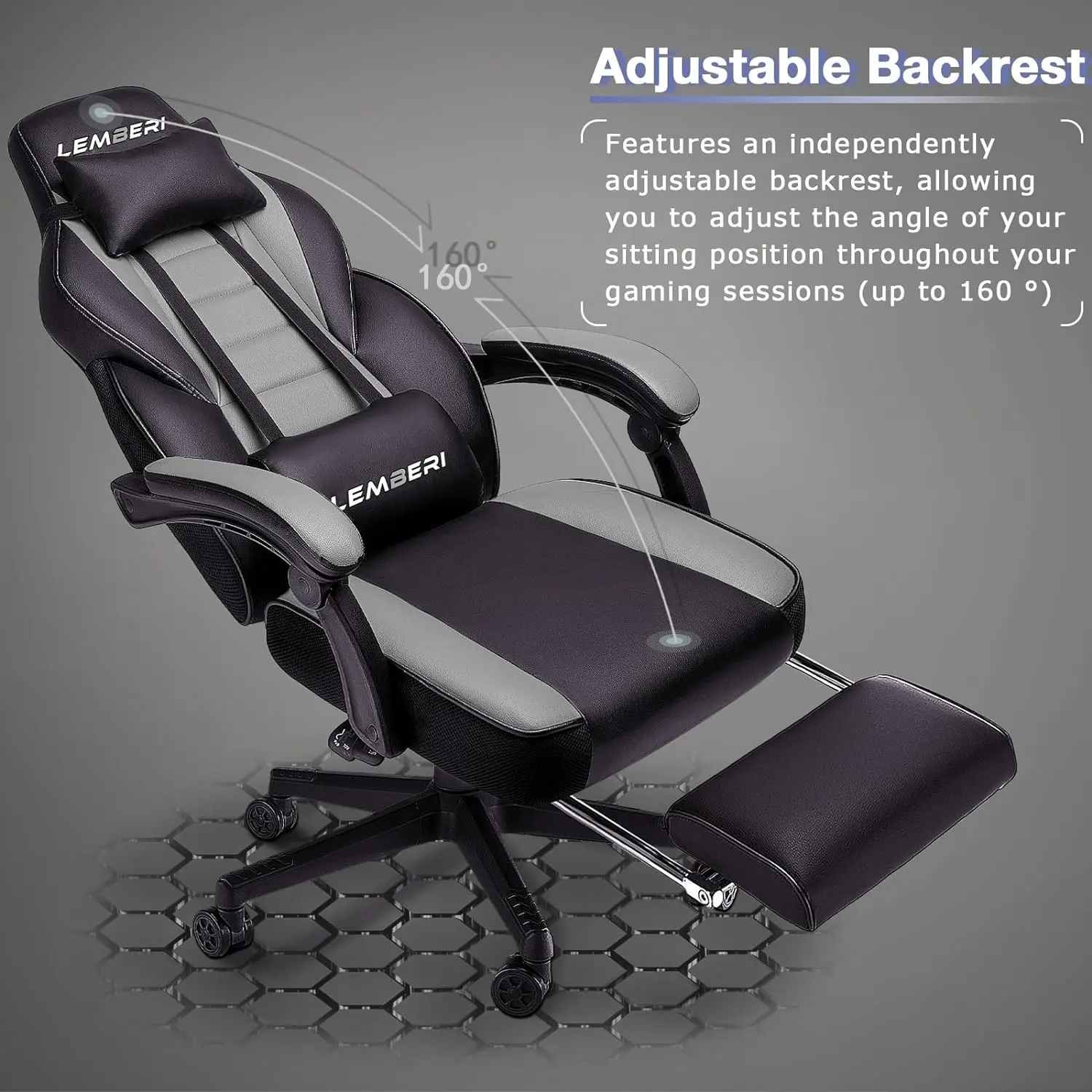 Gaming Chairs for Adults,Ergonomic Video Game Chairs with footrest,Big and Tall Gaming Chair 400lb Weight Capacity, Racing Style Computer Gamer Chair with Headrest and Lumbar Support