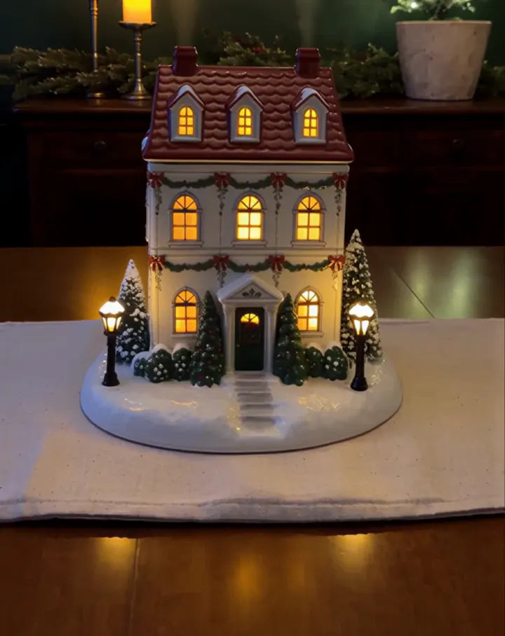 Christmas cottage diffuser displayed at home