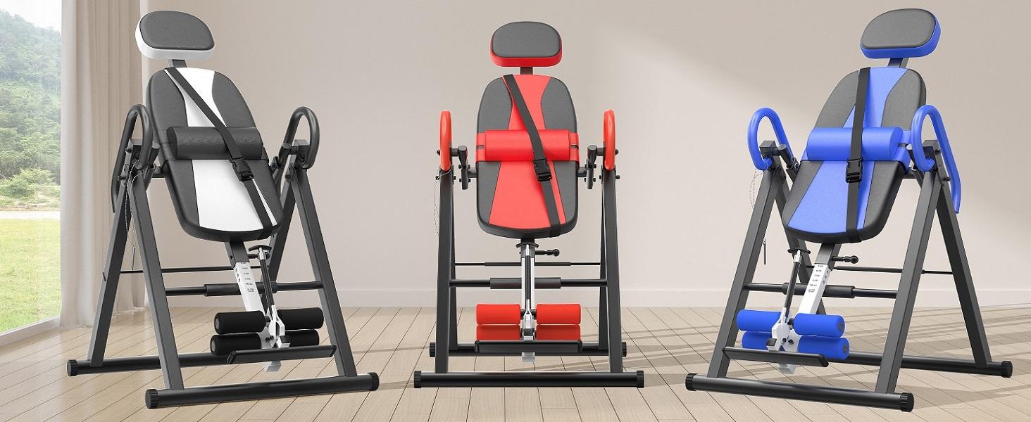 YOLEO Gravity Heavy Duty Inversion Table for Pain Relief Therapy with Headrest & Adjustable Protective Belt Back Stretcher Machine