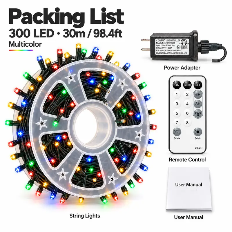 Hoodink 300/900 LED Christmas String Lights – 8 Modes, Remote & Timer