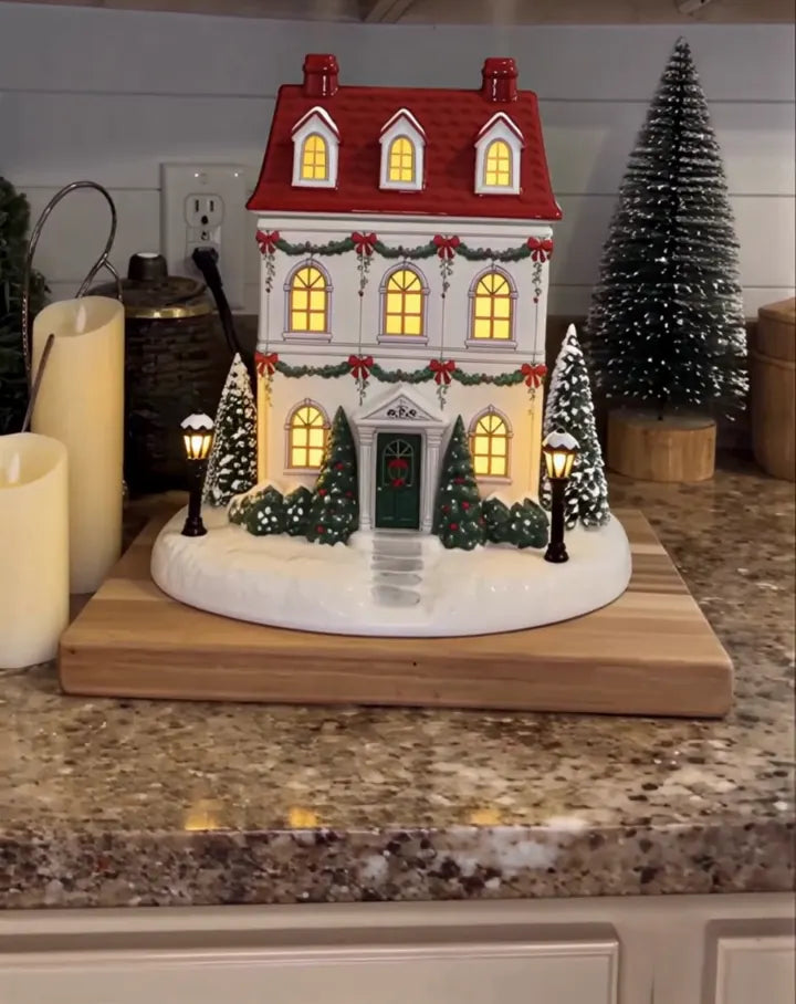 Christmas cottage diffuser displayed at home