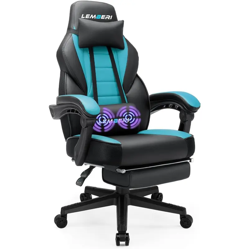 Gaming Chairs for Adults,Ergonomic Video Game Chairs with footrest,Big and Tall Gaming Chair 400lb Weight Capacity, Racing Style Computer Gamer Chair with Headrest and Lumbar Support