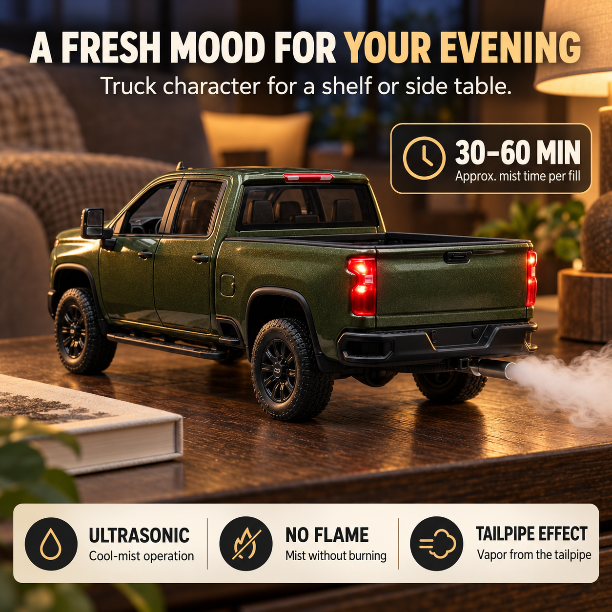 Vehicle Mist Air Freshener with Steady Fragrance Release