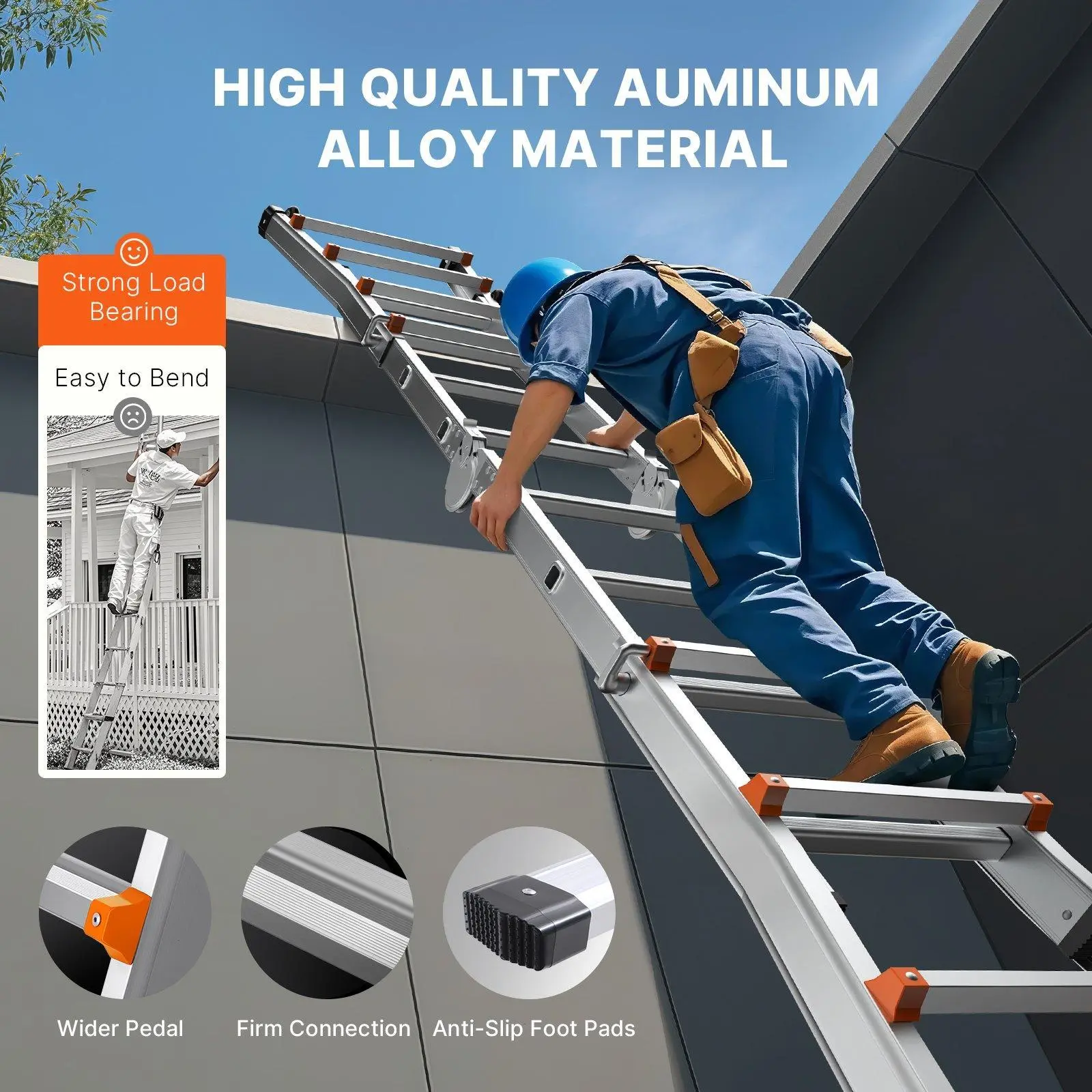 Aluminum alloy telescoping ladder