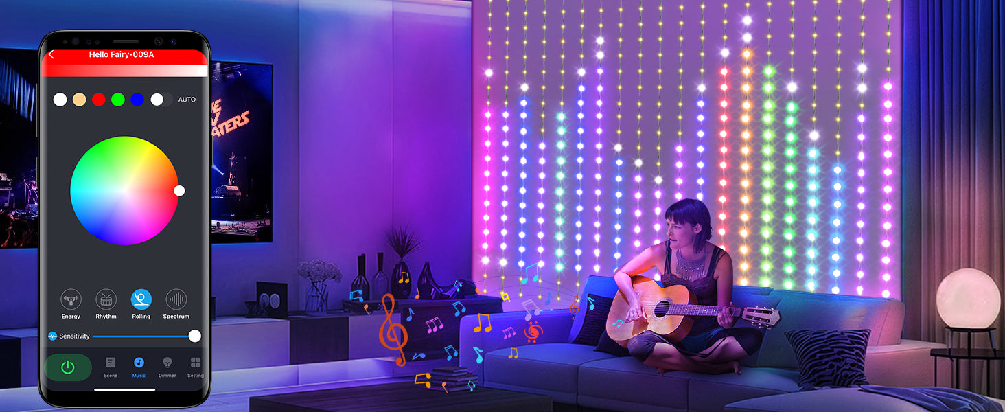 app controlled curtain lights