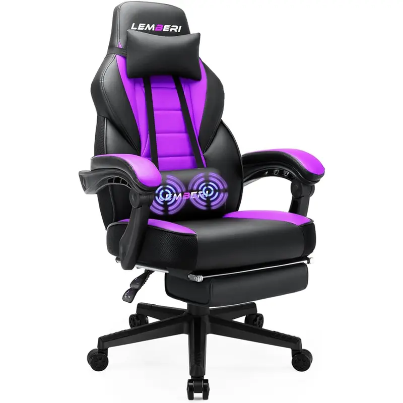 Gaming Chairs for Adults,Ergonomic Video Game Chairs with footrest,Big and Tall Gaming Chair 400lb Weight Capacity, Racing Style Computer Gamer Chair with Headrest and Lumbar Support
