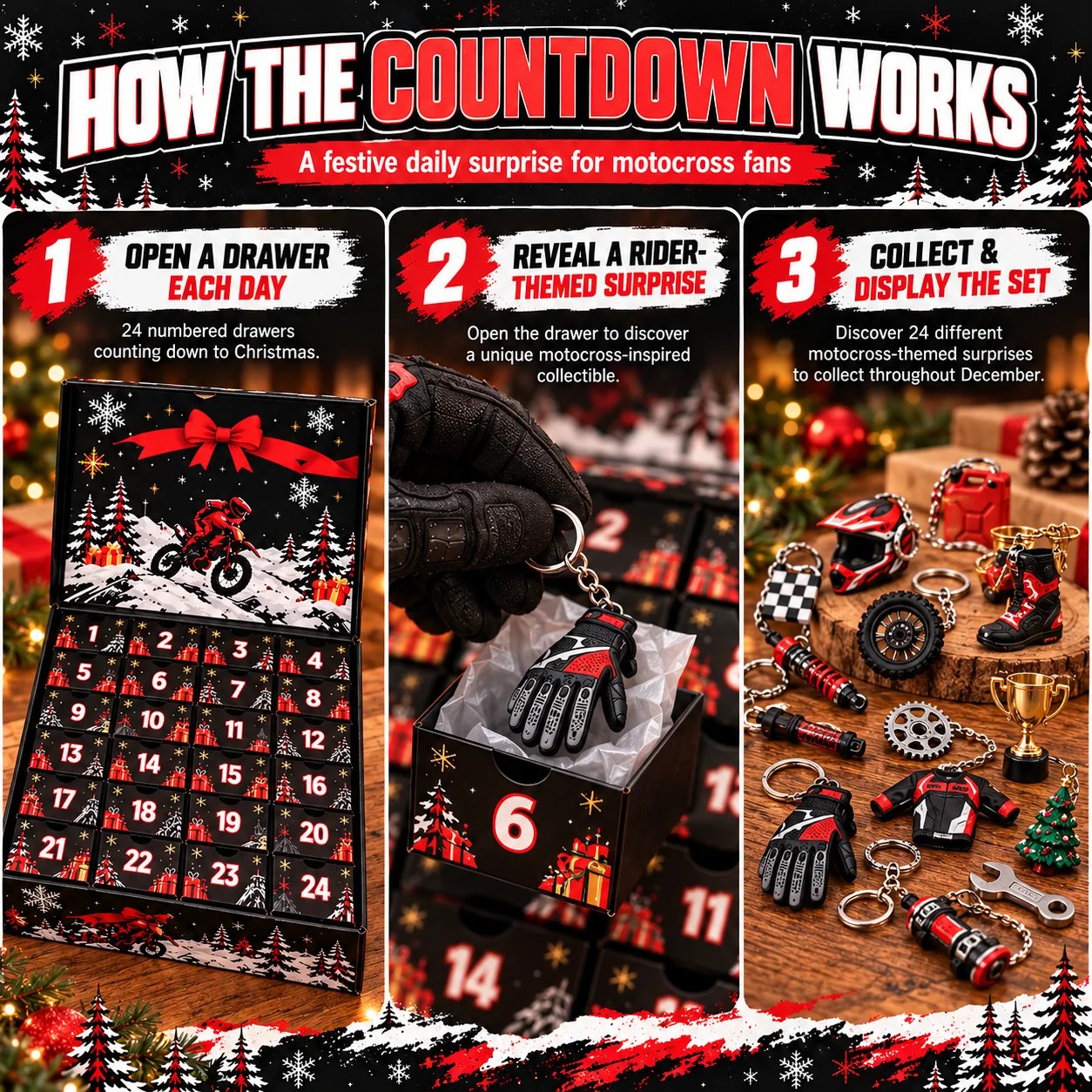 Black-red countdown steps