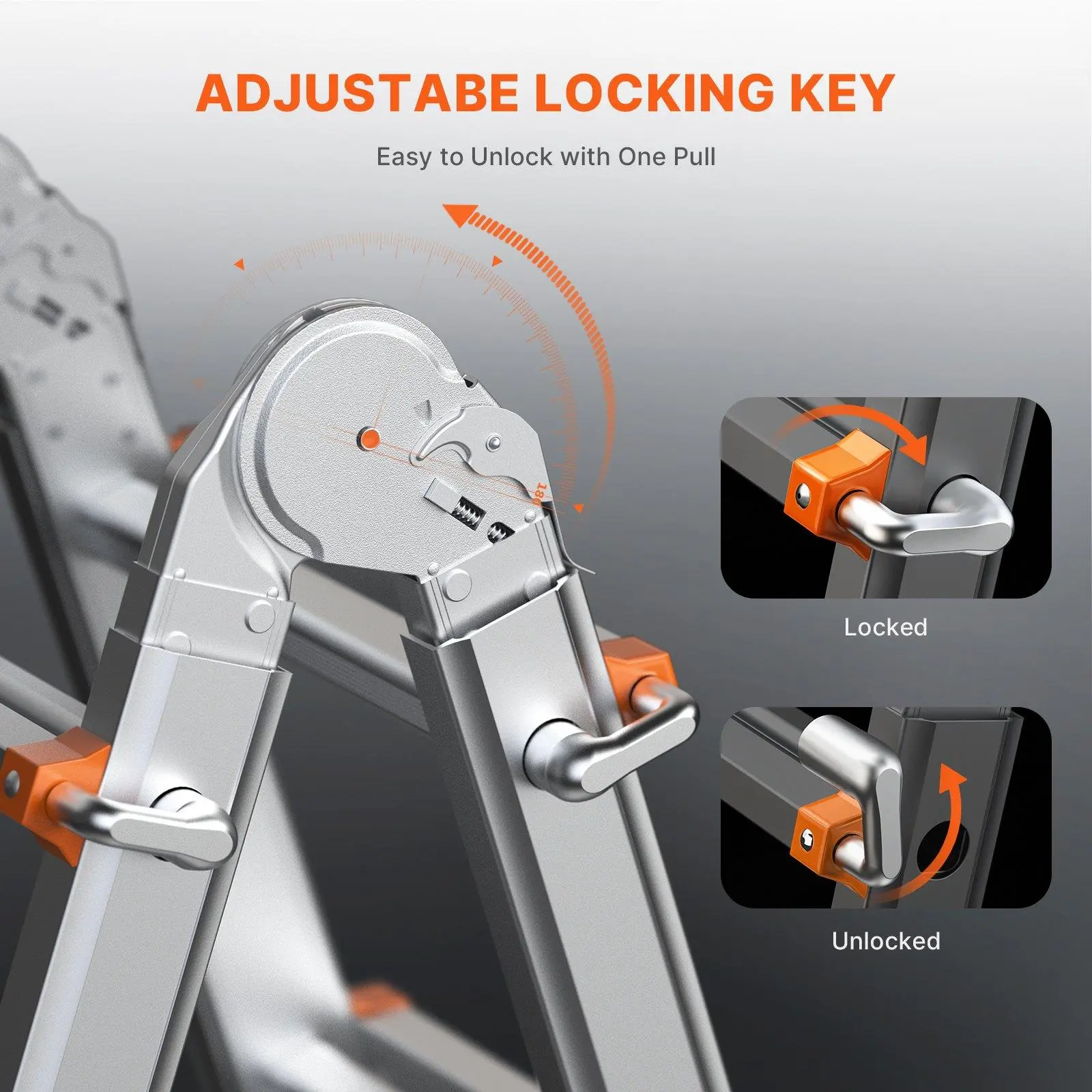 Telescoping ladder locking mechanism