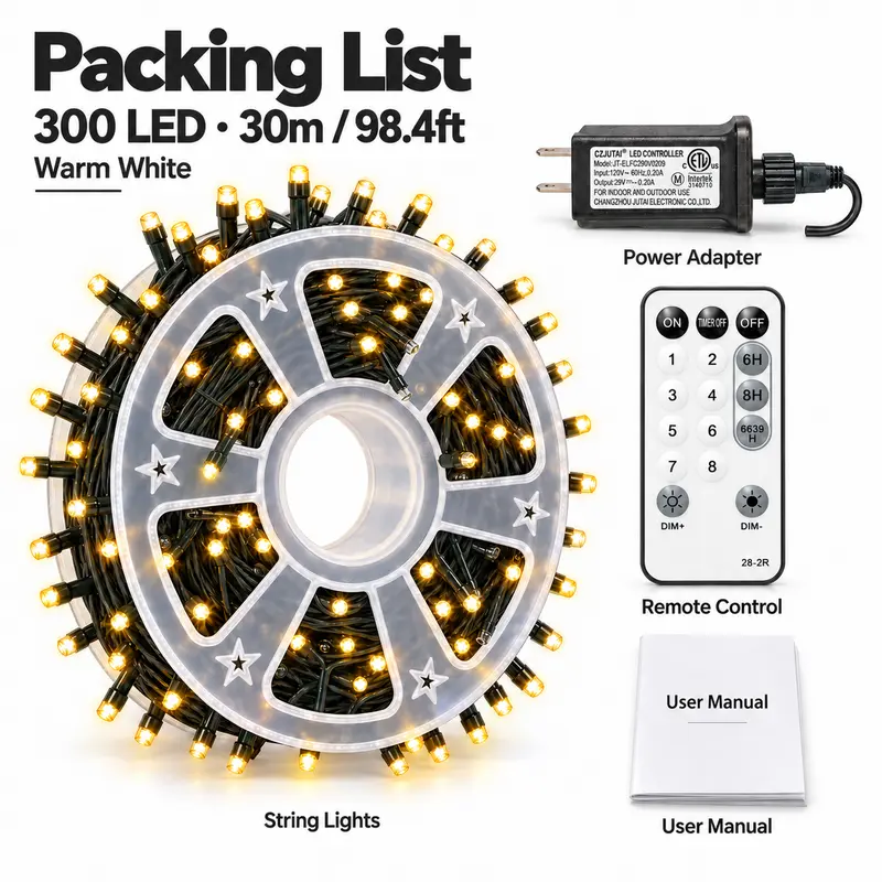 Hoodink 300/900 LED Christmas String Lights – 8 Modes, Remote & Timer