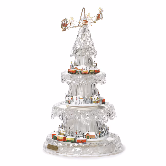Amusements Lighted Musical 4-Tier Rotating Christmas Tree with Train