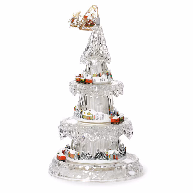 Amusements Lighted Musical 4-Tier Rotating Christmas Tree with Train