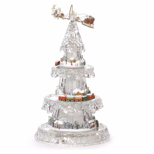 Amusements Lighted Musical 4-Tier Rotating Christmas Tree with Train