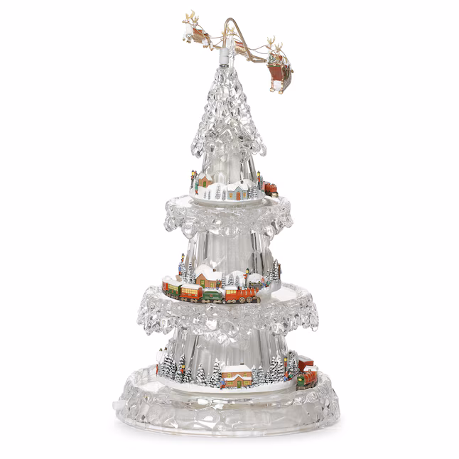 Amusements Lighted Musical 4-Tier Rotating Christmas Tree with Train