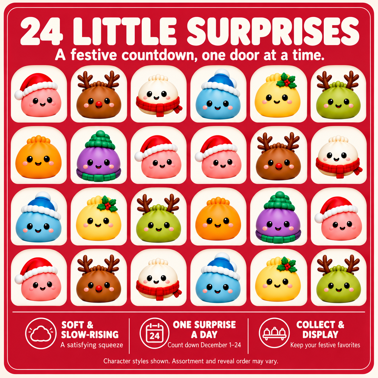 🎅Christmas Squishy Dumpling Mystery Countdown Box🎁