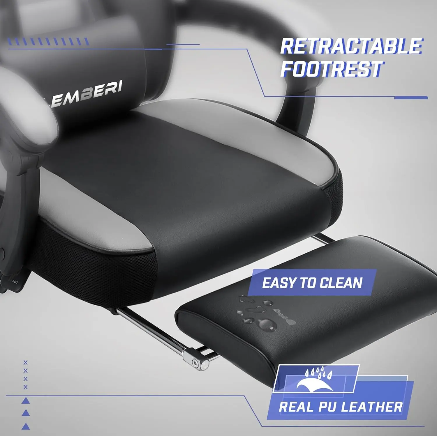 Gaming Chairs for Adults,Ergonomic Video Game Chairs with footrest,Big and Tall Gaming Chair 400lb Weight Capacity, Racing Style Computer Gamer Chair with Headrest and Lumbar Support