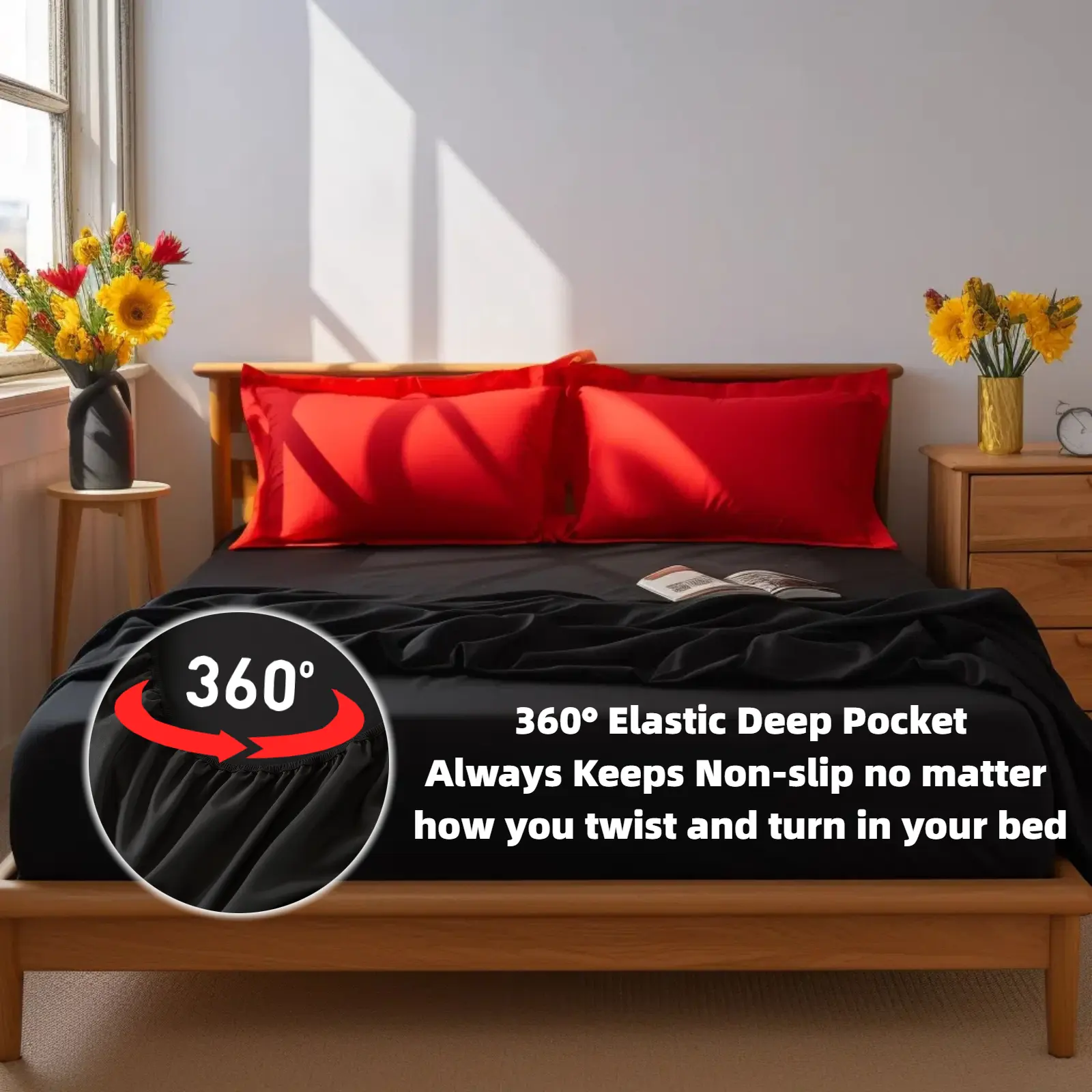 fitted sheet and bedding detail