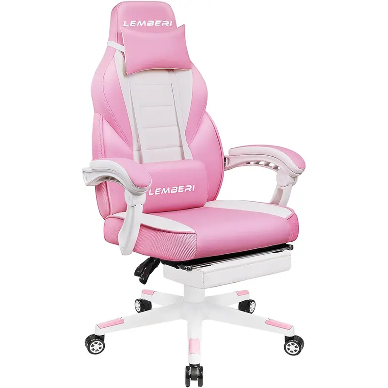 Gaming Chairs for Adults,Ergonomic Video Game Chairs with footrest,Big and Tall Gaming Chair 400lb Weight Capacity, Racing Style Computer Gamer Chair with Headrest and Lumbar Support