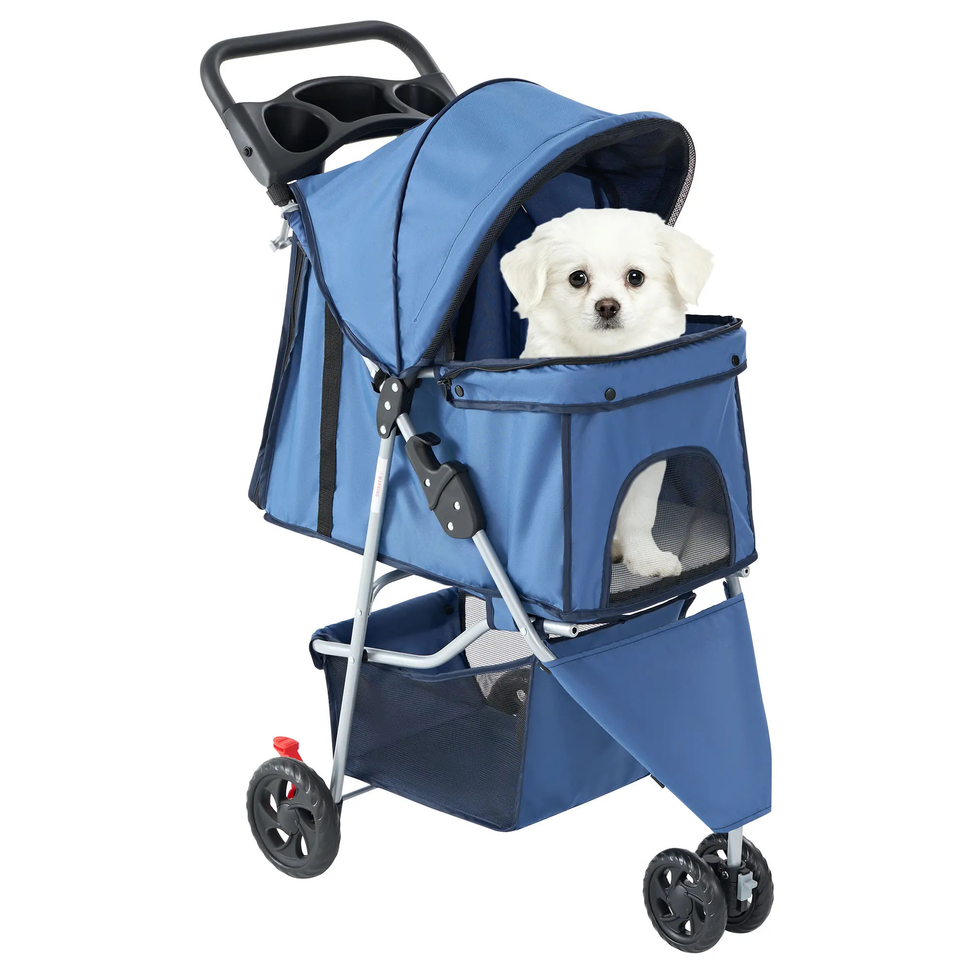 🐱🐶3-Wheel Pet Stroller, Foldable Breathable Pet Carrier for Small & Medium Dogs Cats