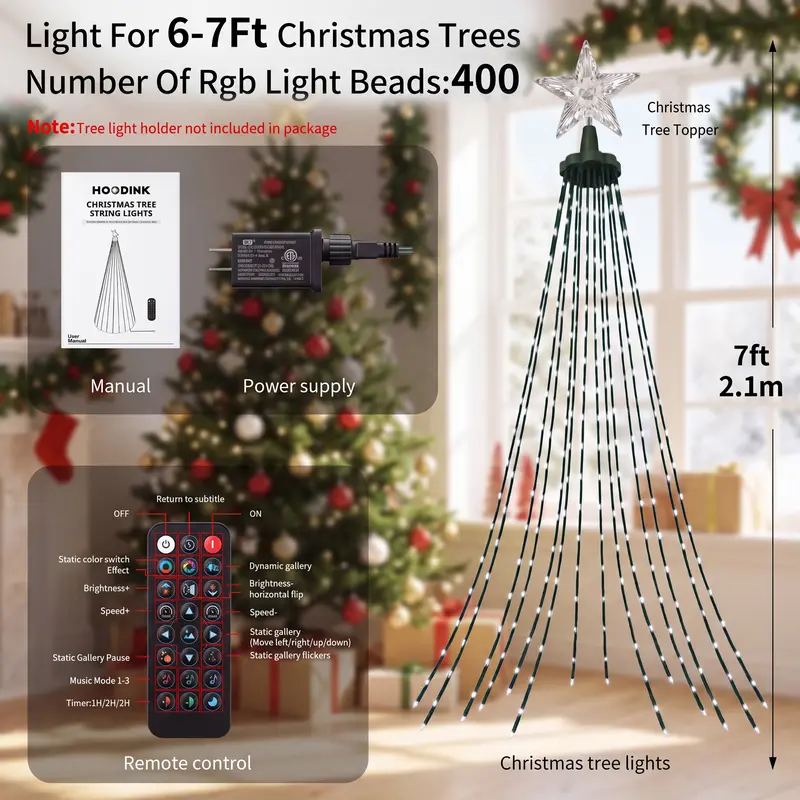 Smart Christmas Tree Lights | 400 RGB LEDs & App Control